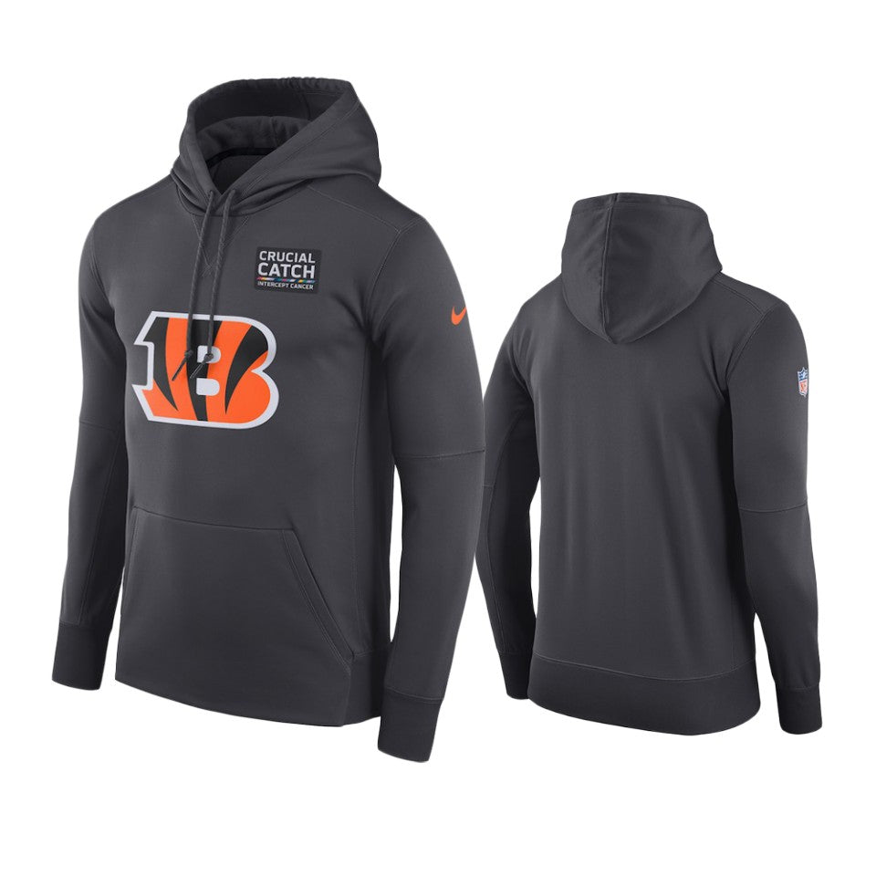 Cincinnati Bengals Anthracite Crucial Catch Hoodie