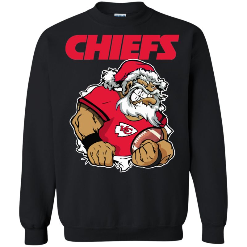 Grumpy Santa Claus Kansas City Chiefs Football Team Sweatshirt