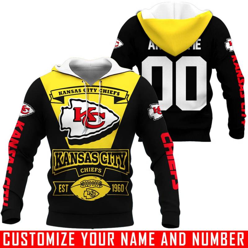 Kansas City Chiefs – v2 – EST 1960 – CUSTOMIZE NAME AND NUMBER – HOT SALE 3D PRINTED – NOT IN STORE