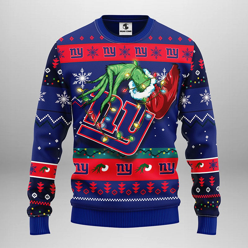 New York Giants Grinch Ugly Christmas Sweater