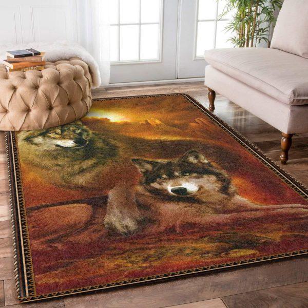 Wolf Art Home Decor Rectangle Area Rug 12