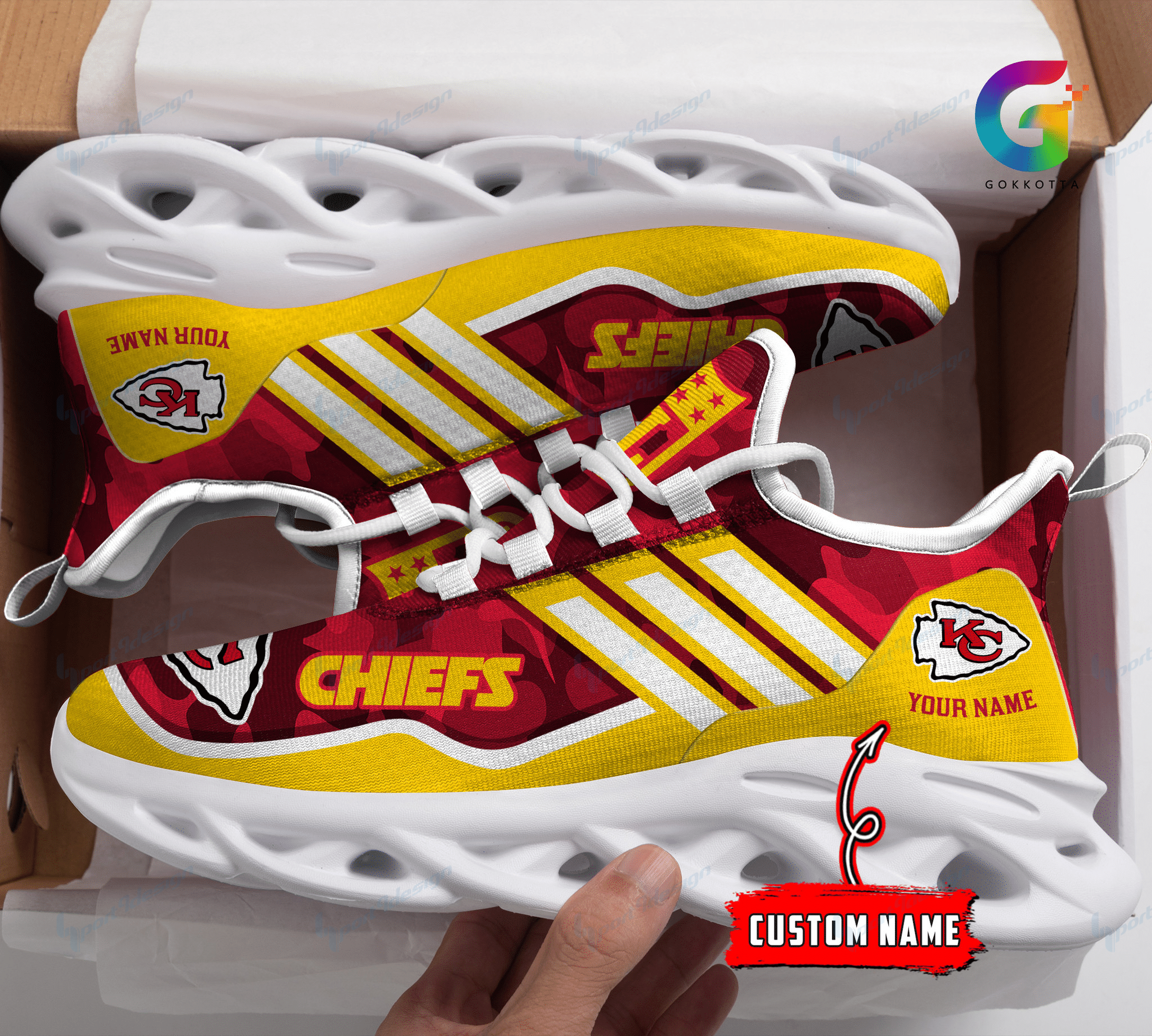 Kansas City Chiefs Personalized Yezy Running Sneakers Bg317