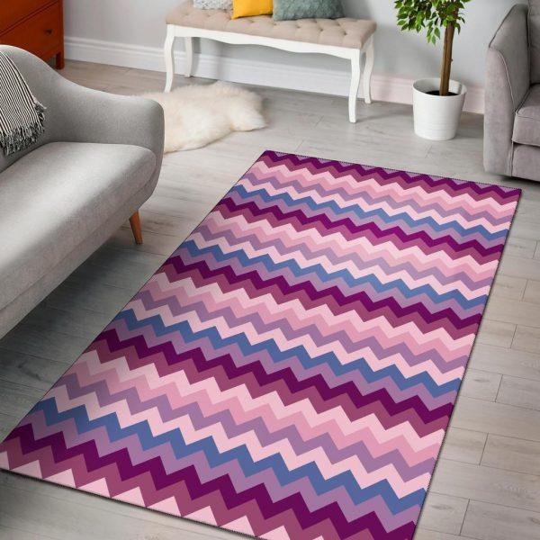 Zig Zag Pattern Print Home Decor Rectangle Area Rug 2