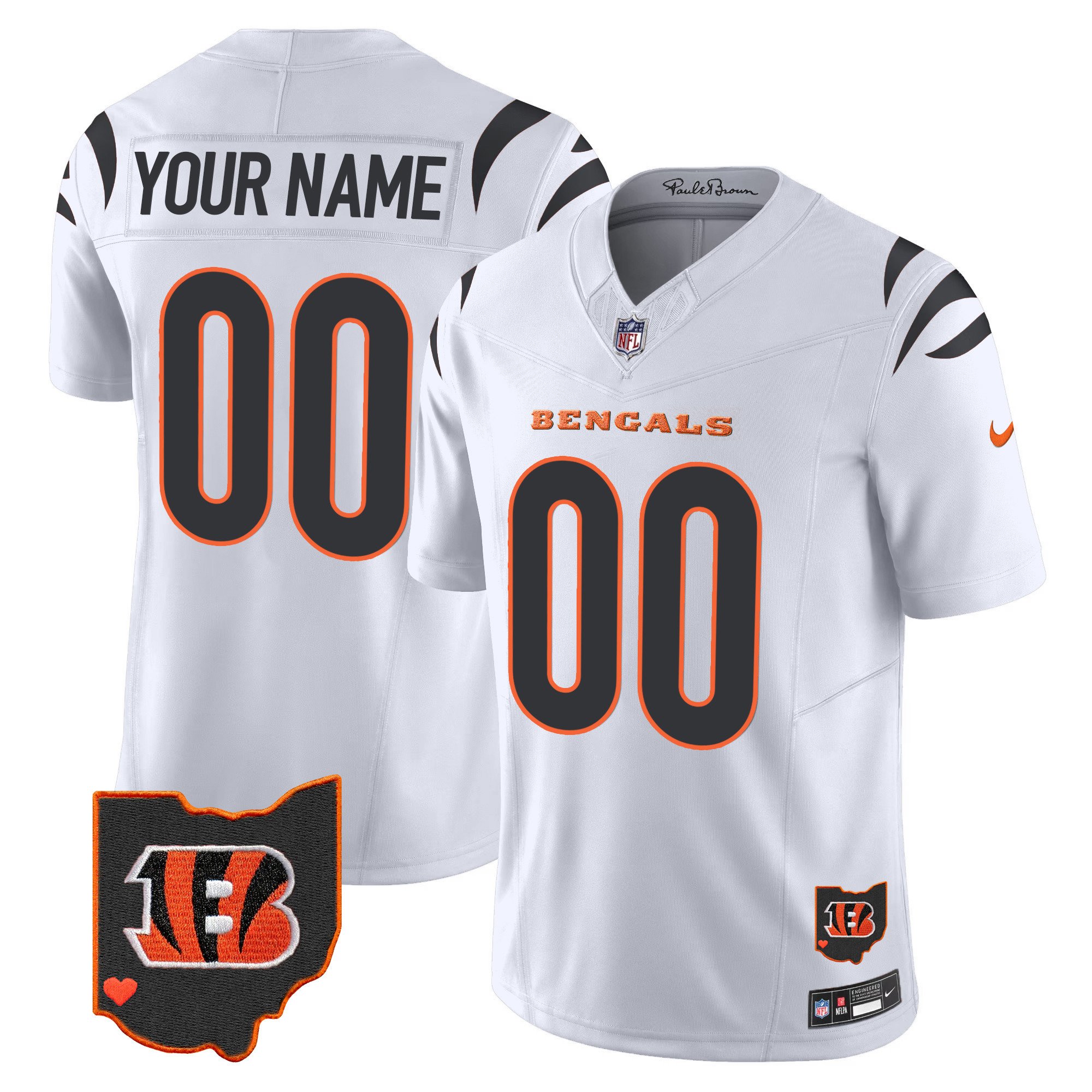 Bengals Ohio Patch Vapor Limited Custom Jersey – All Stitched