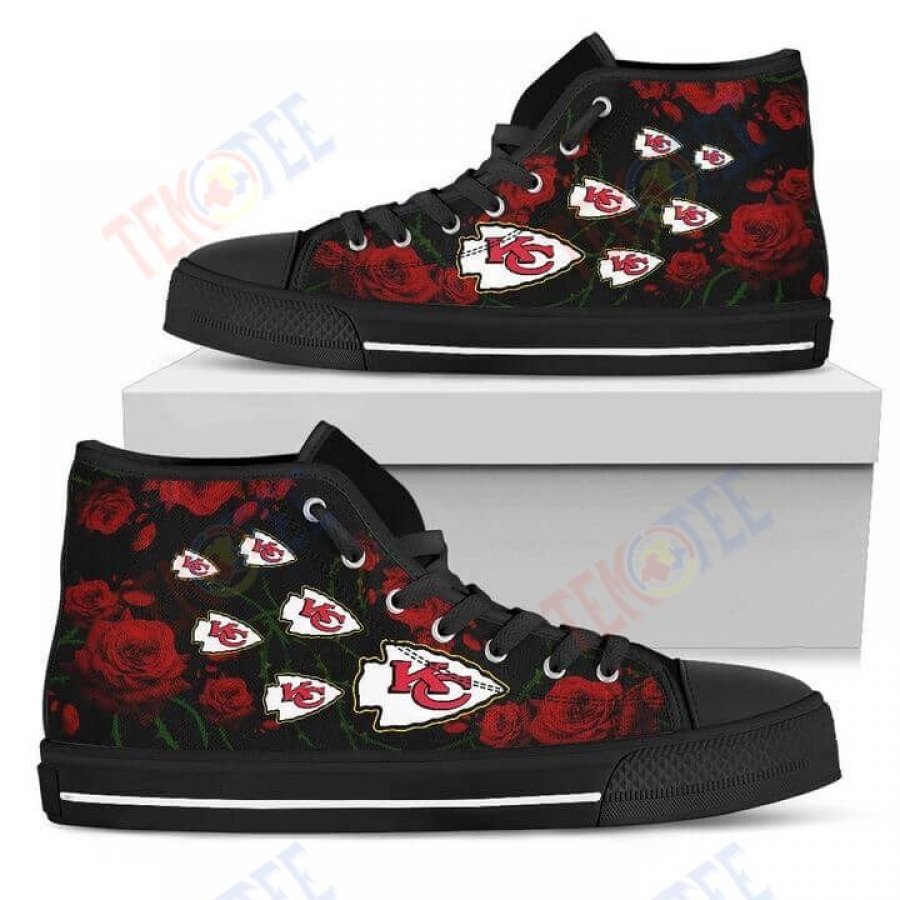 Mens Womens Lovely Rose Thorn Incredible Kansas City Chiefs High Top Shoes TMT849