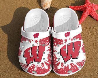 Wisconsin Badgers Crocband Clog Clog Comfortable For Mens And Womens Classic Clog Water Shoes Wisconsin Badgers Crocs