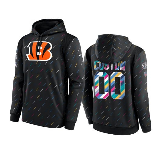 Cincinnati Bengals Custom Charcoal 2021 Crucial Catch Therma Pullover Hoodie