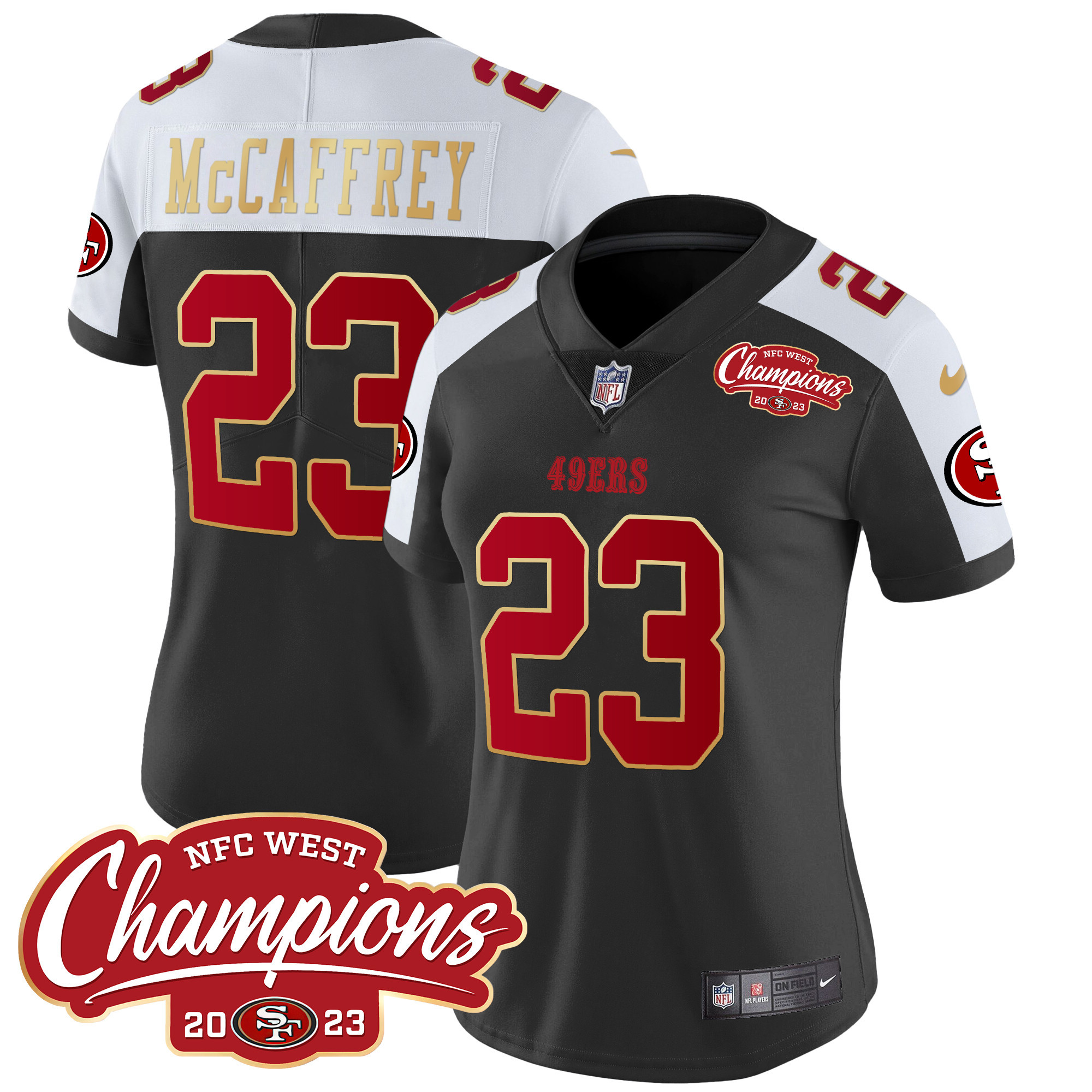 Women’S 49Ers Nfc West Champions Gold Trim Vapor Jersey – All Stitched