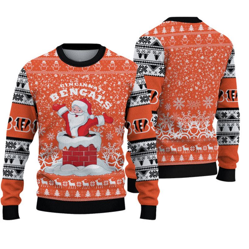 Vintage Cincinnati Bengals Sweatshirt Cute Santa Claus