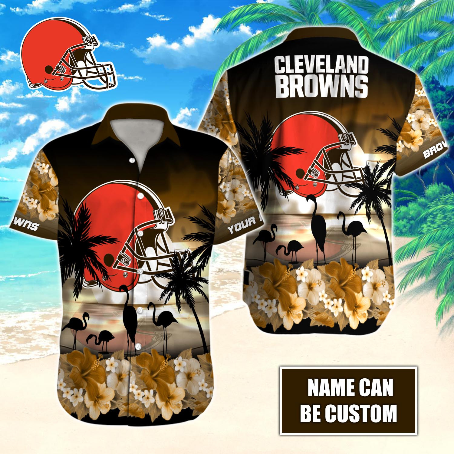 Cleveland Browns Nfl-Hawaiian Shirt Custom T-40718