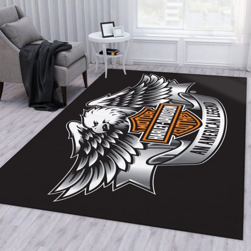 Harley Davidson Ver14 Rug All Over Print Logo Custom Area Rug Carpet Full Sizes Home Living Rug Carpet Decor