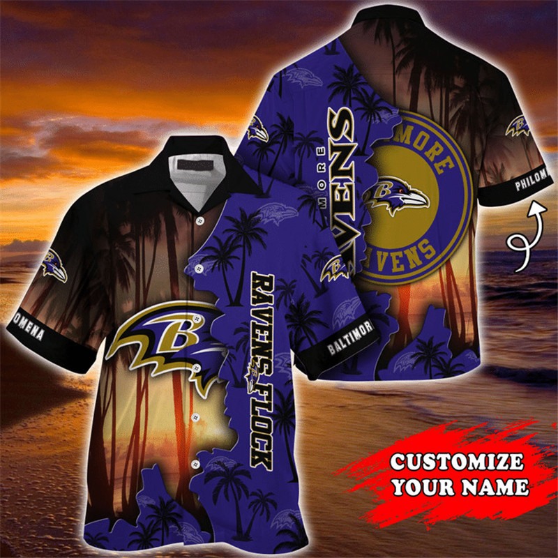 Baltimore Ravens Hawaiian Shirt Tropical Island Personalized