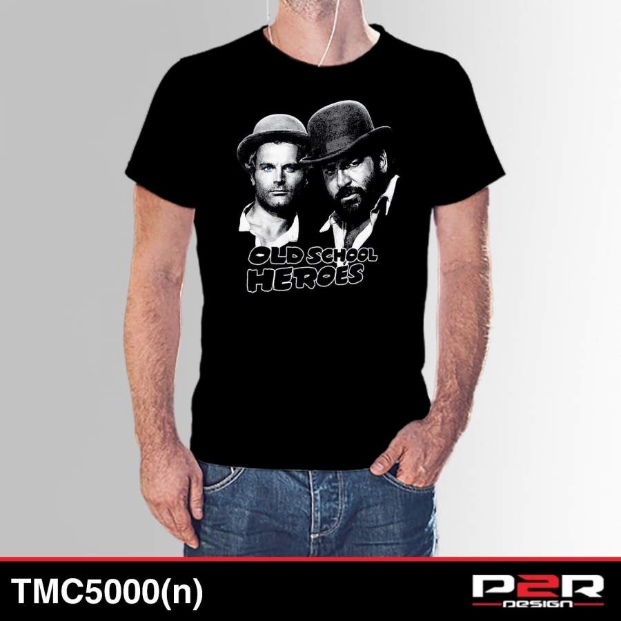 Men’s Black Black Bud Spencer Terence Hill Tshirt TXTrend Shop