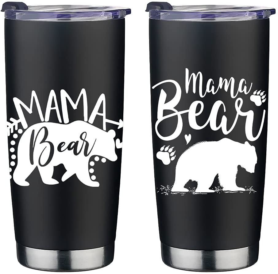 20Oz Bear Tumbler-Stainless Steel Travel Mug With Lid And Straw ( Bear Tumbler), 9 Inch X33 Inch