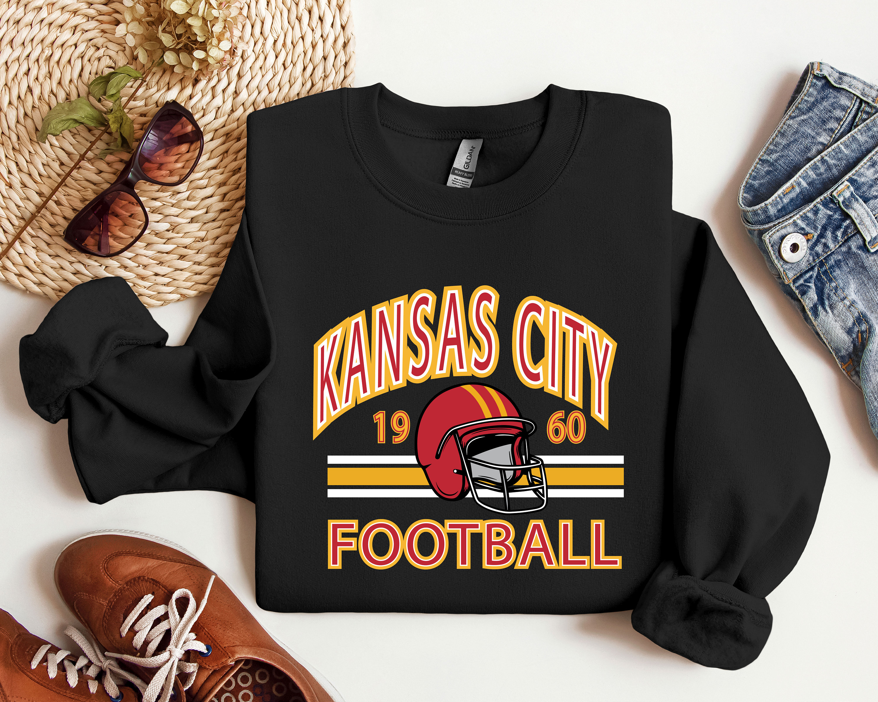 Kansas City Football Sweatshirt, Vintage Style Kansas City Football Crewneck, Football Sweatshirt, Kansas City Hoodie, Kansas City Fan Gifts