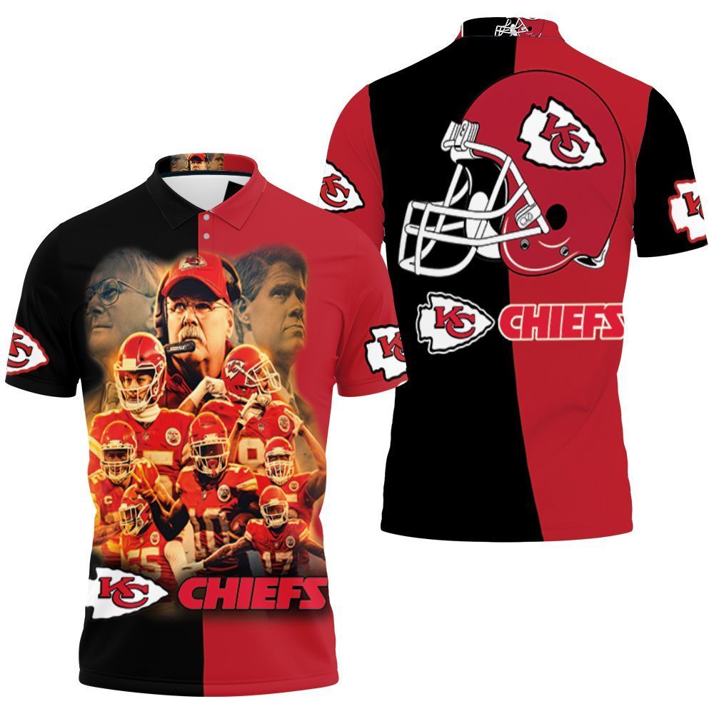 Kansas City Chiefs Afc West Division Champions Super Bowl 2021 Black & Red 3D Polo Shirt, Jersey