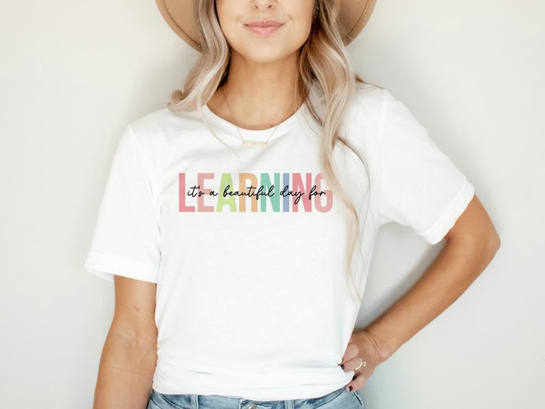 It'S A Beautiful Day For Learning T-Shirt, Retro School Shirt, Teacher Quote Shirt, Motivational Shirt, First Day Of School Tee