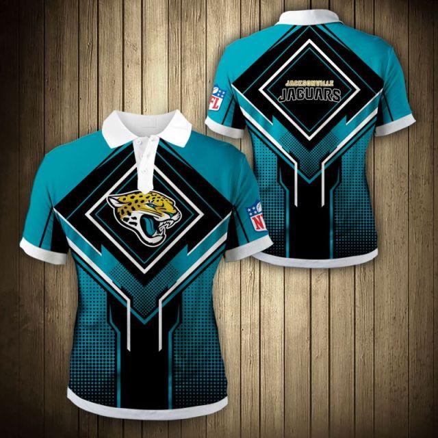 Jacksonville Jaguars Square Lattice Polo Shirt - Funnymugsandshirts Fashion