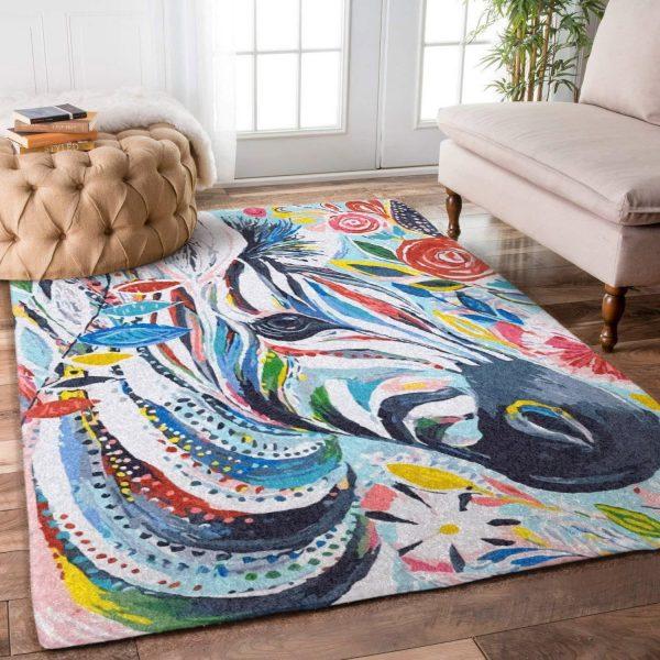 Zebra Art Home Decor Rectangle Area Rug 1