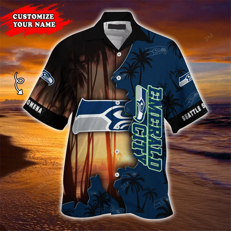 Seattle Seahawks Hawaiian Shirt Customize Your Name