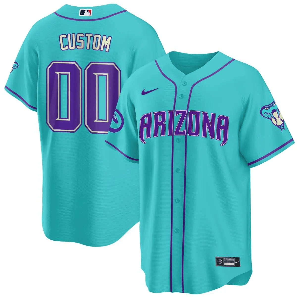 Arizona Diamondbacks 2024 Teal Purple Custom Jersey – All Stitched