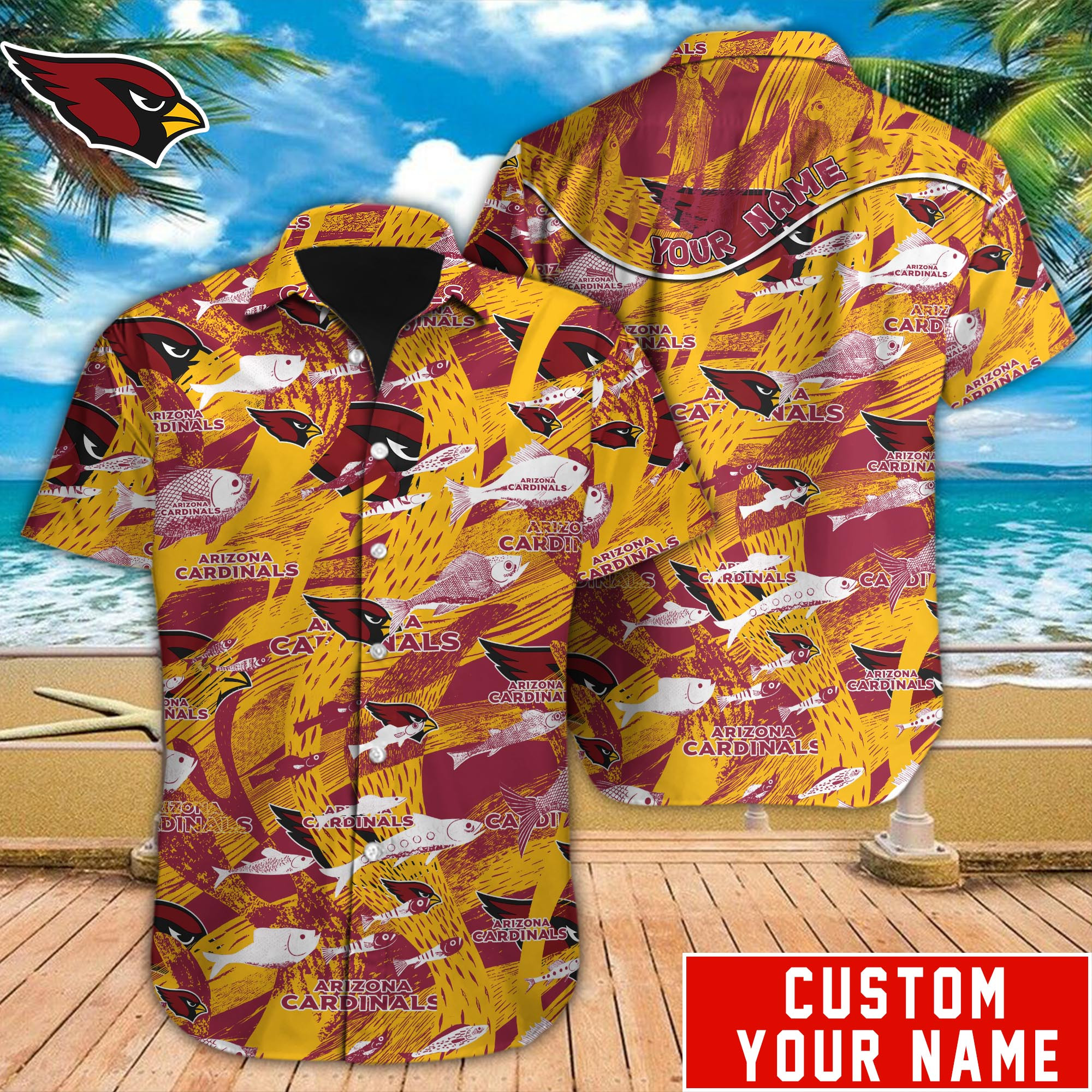 Arizona Cardinals Nfl-Hawaiian Shirt Custom M-39404