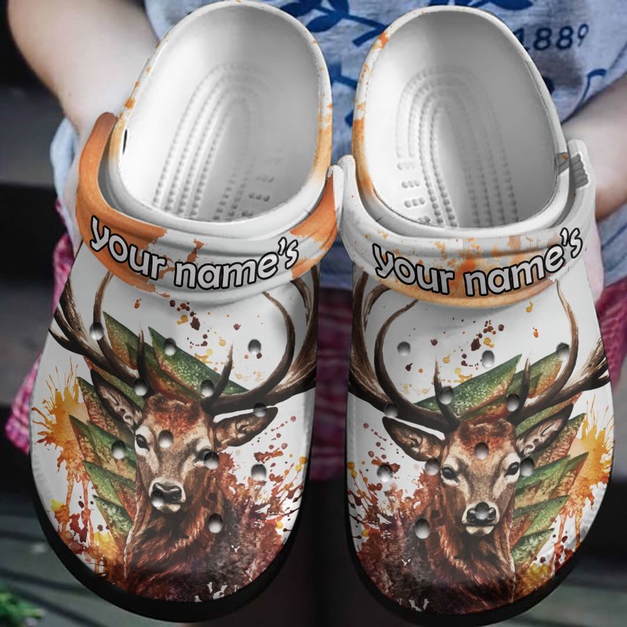 Face Deer Painting Crocs Shoes Crocb …