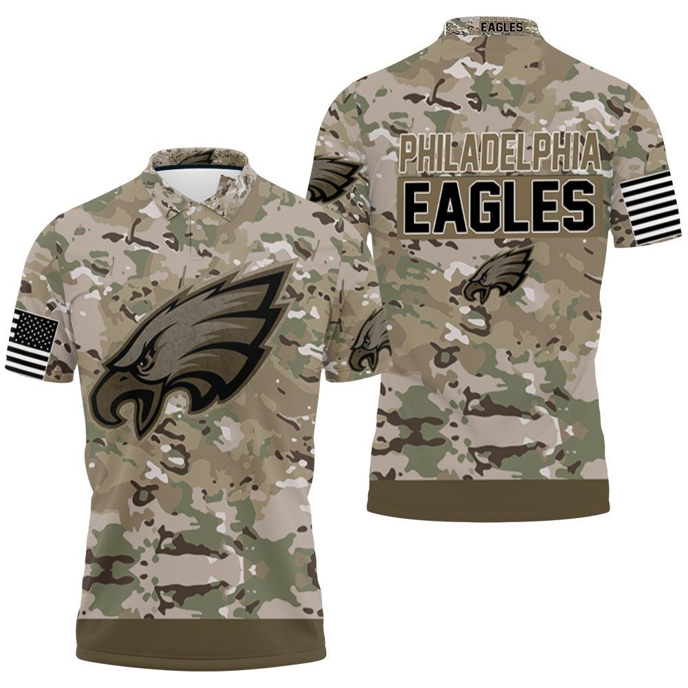 Philadelphia Eagles Camouflage Veteran 1 Personalized Polo Shirt