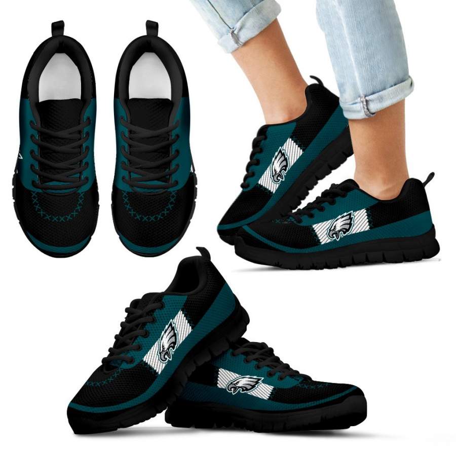 Cross Thread Seamless Beautiful Logo Philadelphia Eagles Sneakers