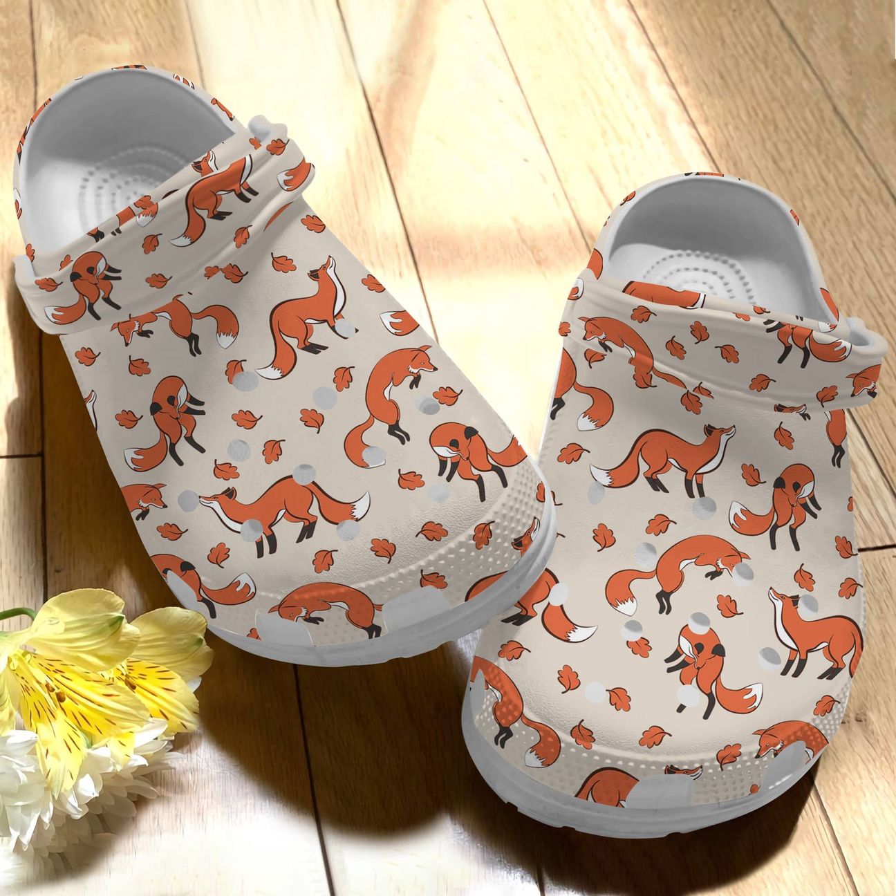 Animal Personalize Clog, Custom Name, Text, Fashion Style For Women, Men, Kid, Print 3D Fox V1