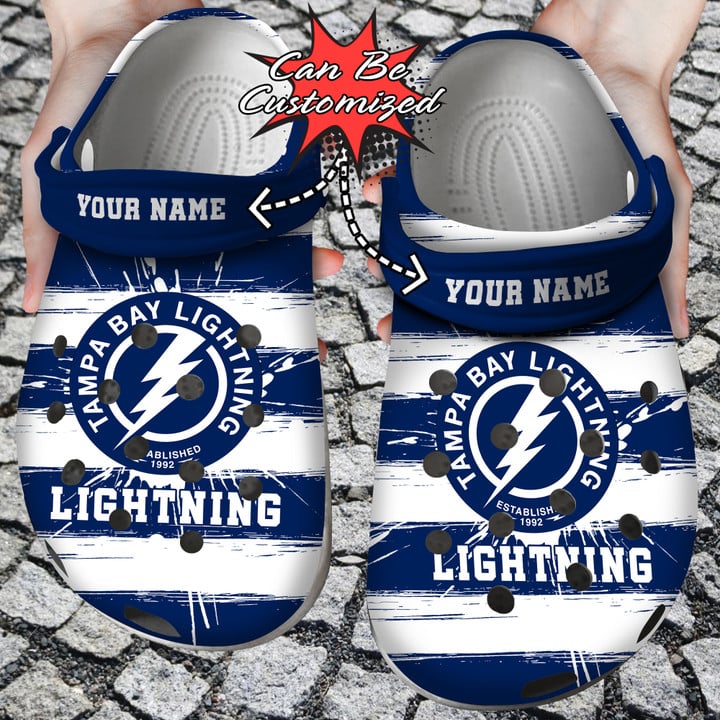 Hockey Crocs – Personalized Tampa Bay Lightning Spoon Graphics Watercolour Clog Shoes