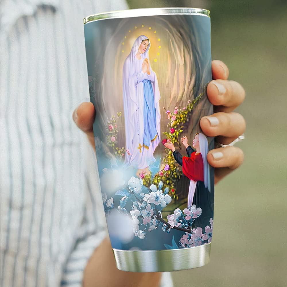 20Oz Maria Mother Of God, Maria Mother Inspiration Tumbler Cup With Lid, Double Wall Vacuum Thermos Insulated Travel Coffee Mug