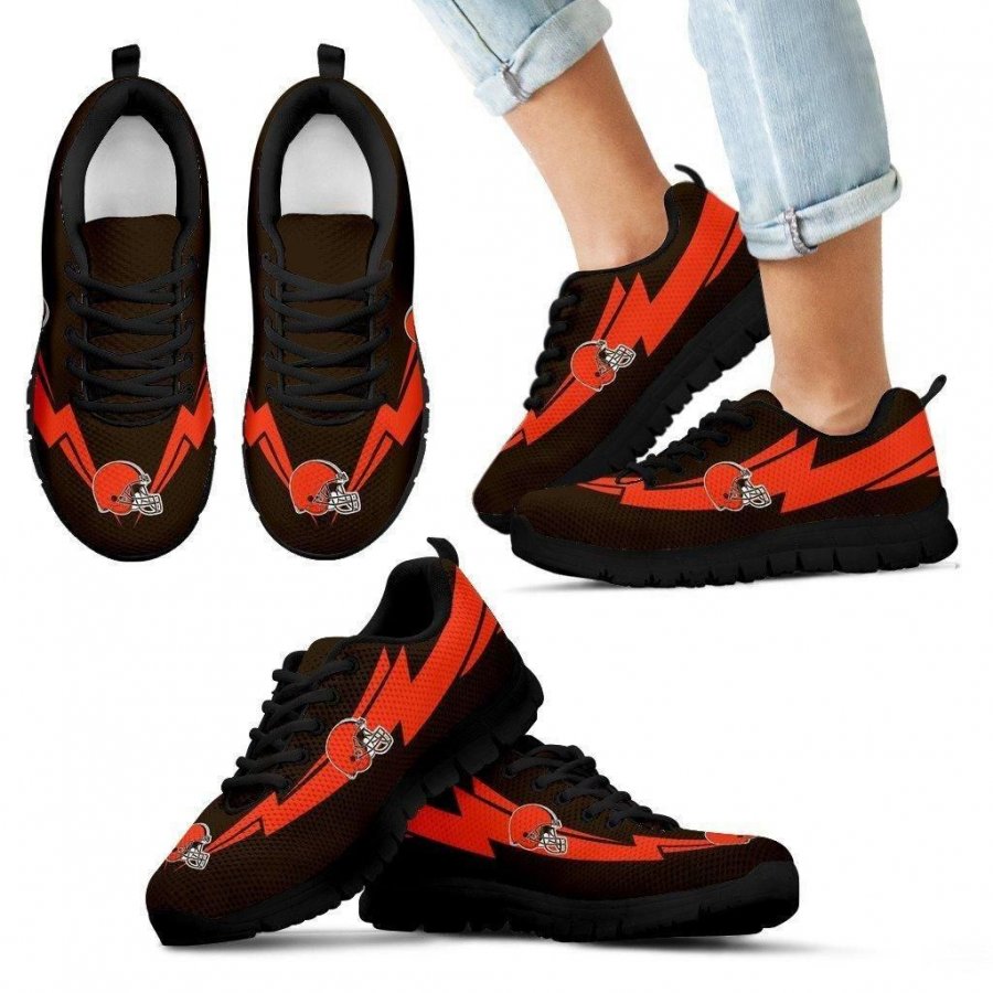 Three Amazing Good Line Charming Logo Cleveland Browns Sneakers #675