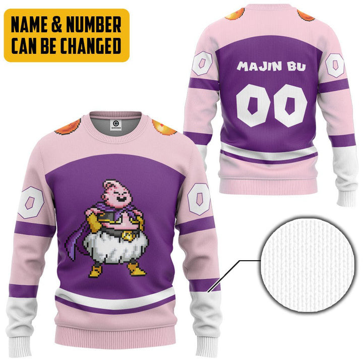 Personalized Dragon Ball Z Pixel Majin Buu Ugly Christmas Sweater – All Over Print 3D Sweater