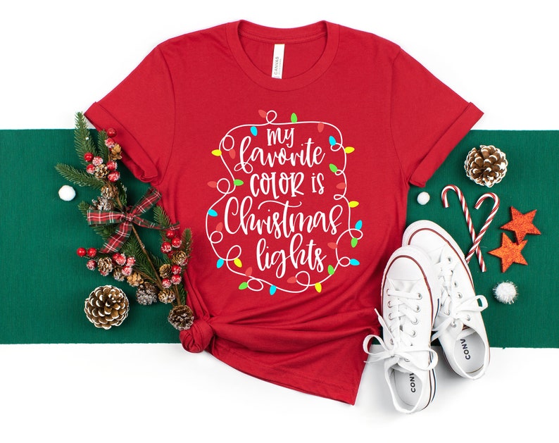 My Favorite Color Is Christmas Lights, Merry Christmas Tee, Christmas Shirt, Christmas Family Shirt, Christmas Gift - Onlytee Christmas Gift