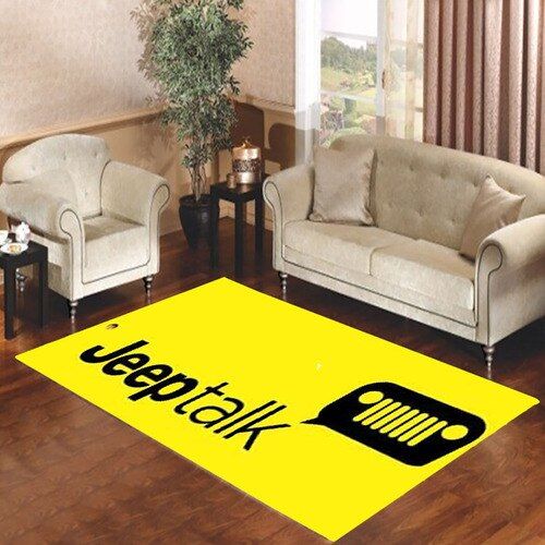 Jeep Talk Yellow Living Room Carpet Rugs