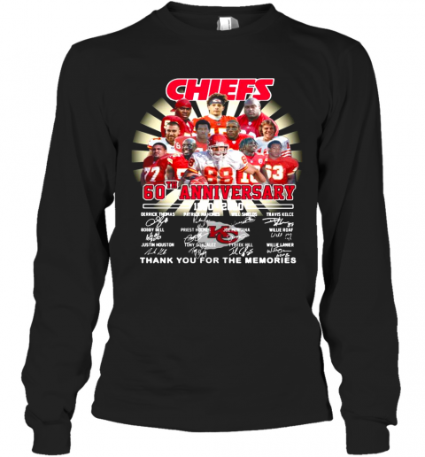 Kansas City Chiefs 60Th Anniversary 1960 2020 Thank You For The Memories Signatures Long Sleeve T-Shirt