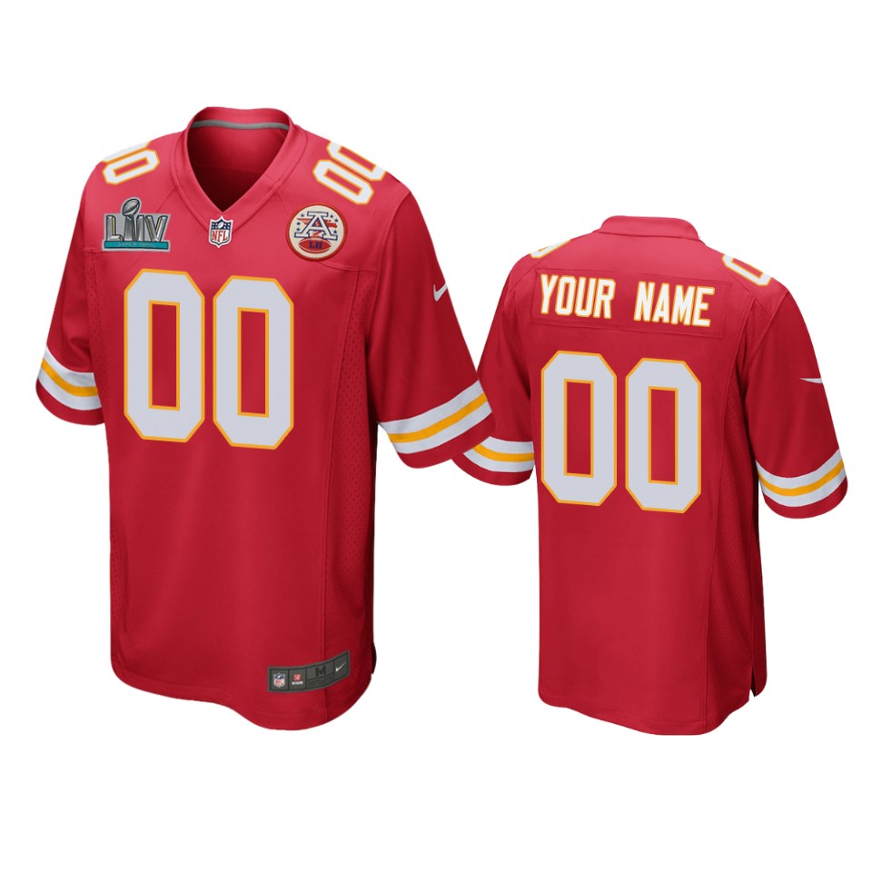 Kansas City Chiefs Custom Red Super Bowl Liv Game Jersey