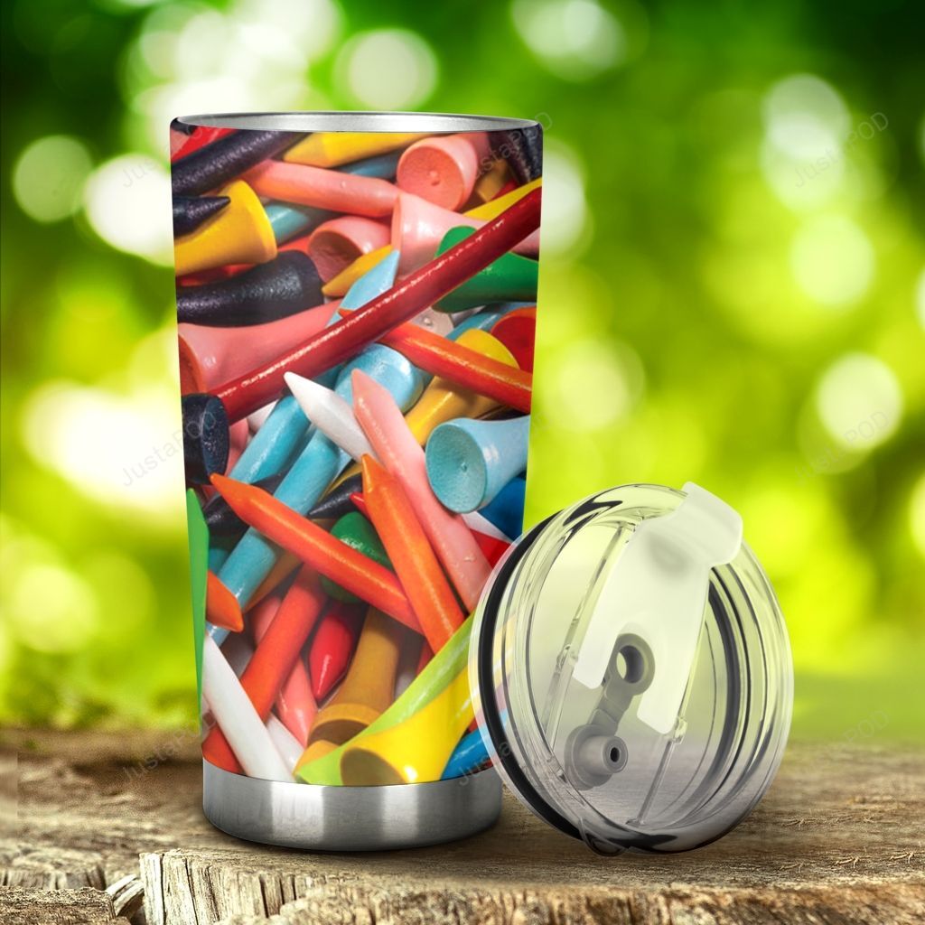 Golf Tees Patterns Tumbler Stainless Steel Tumbler, Tumbler Cups For