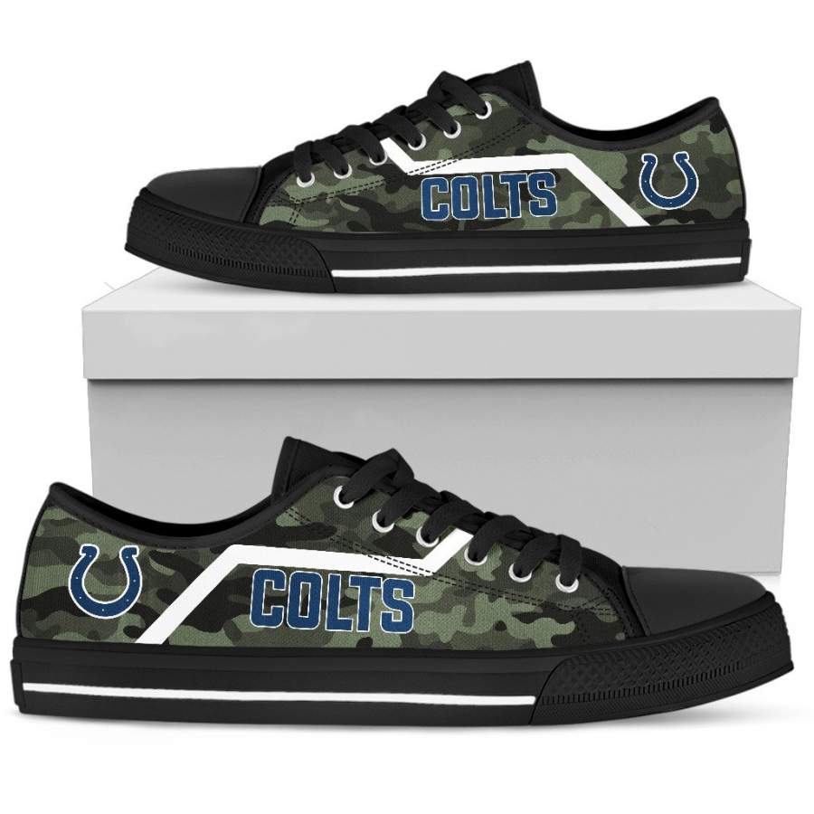 Simple Camo Indianapolis Colts Low Top Shoes