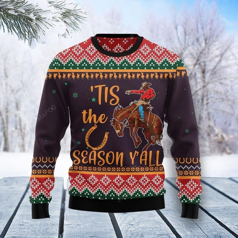 Cowboy Season Ugly Christmas Sweater , Cowboy Season 3D All Over ...