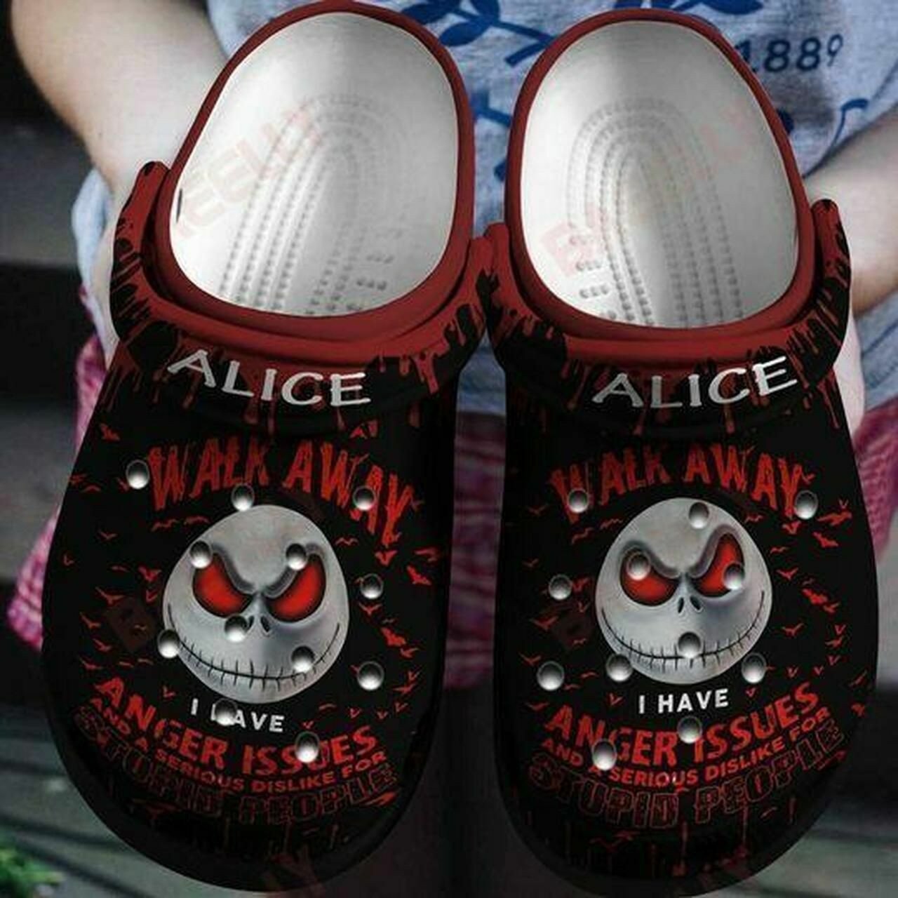 The Nightmare Before Christmas Black Crocss Crocband Clog Comfortable Water Shoes