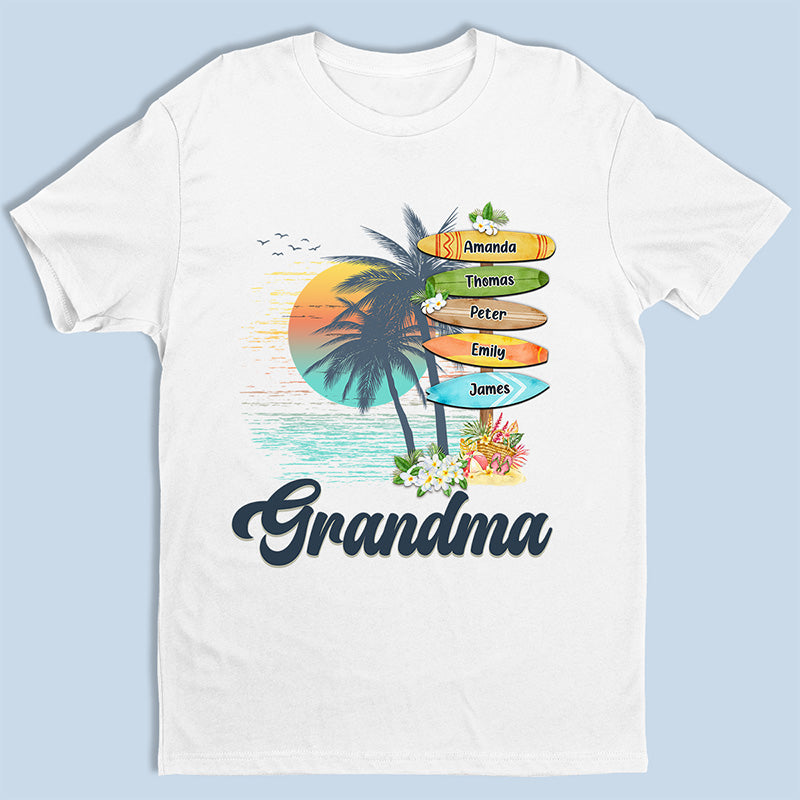 Grandma’S Summer – Family Personalized Custom Unisex T-Shirt, Hoodie, Sweatshirt – Birthday Gift For Mom, Grandma