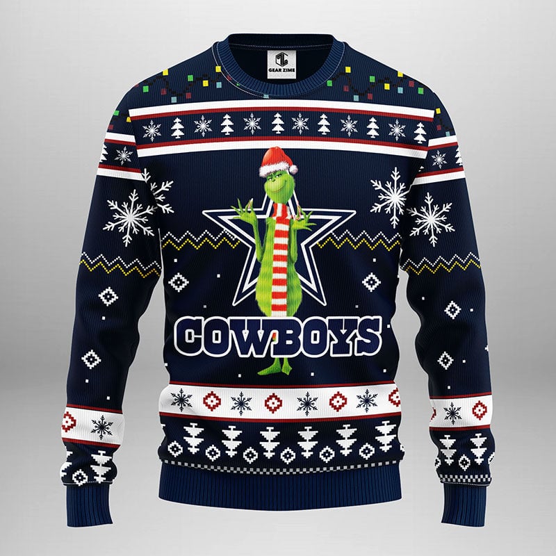 Dallas Cowboys Funny Grinch Ugly Christmas Sweater