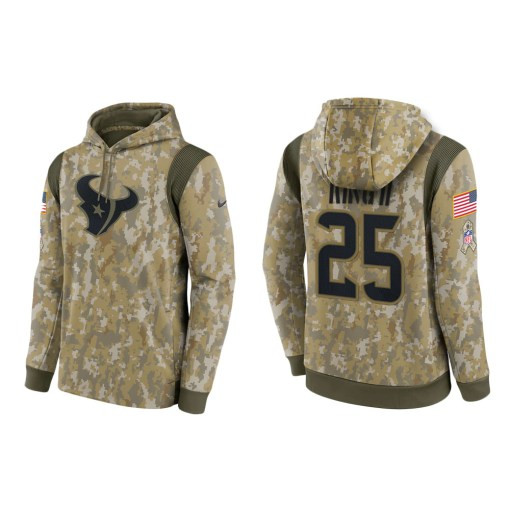 Desmond King Houston Texans Camo 2021 Salute To Service Veterans Day Therma Pullover Hoodie