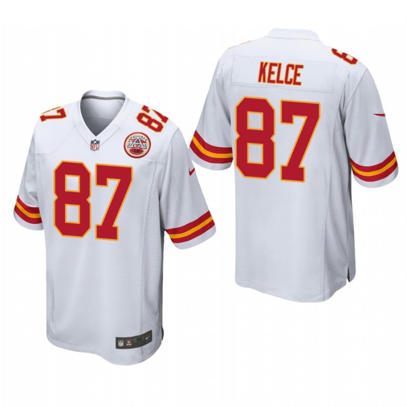 Kansas City Chiefs Travis Kelce #87 White Game Jersey – All Stitched, Embroidery