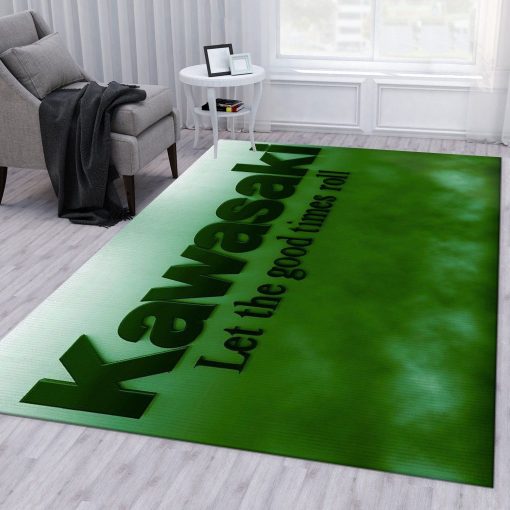 Kawasaki Rug All Over Print Logo Custom Area Rug Carpet Full Sizes Home Living Rug Carpet Decor