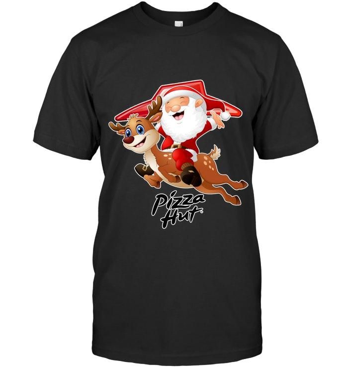 Pizza Hut Christmas Santa Riding Rei …