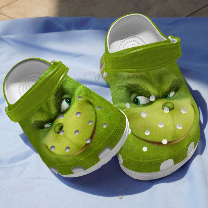 Grinch Face Crocss Classic Clogs Shoes