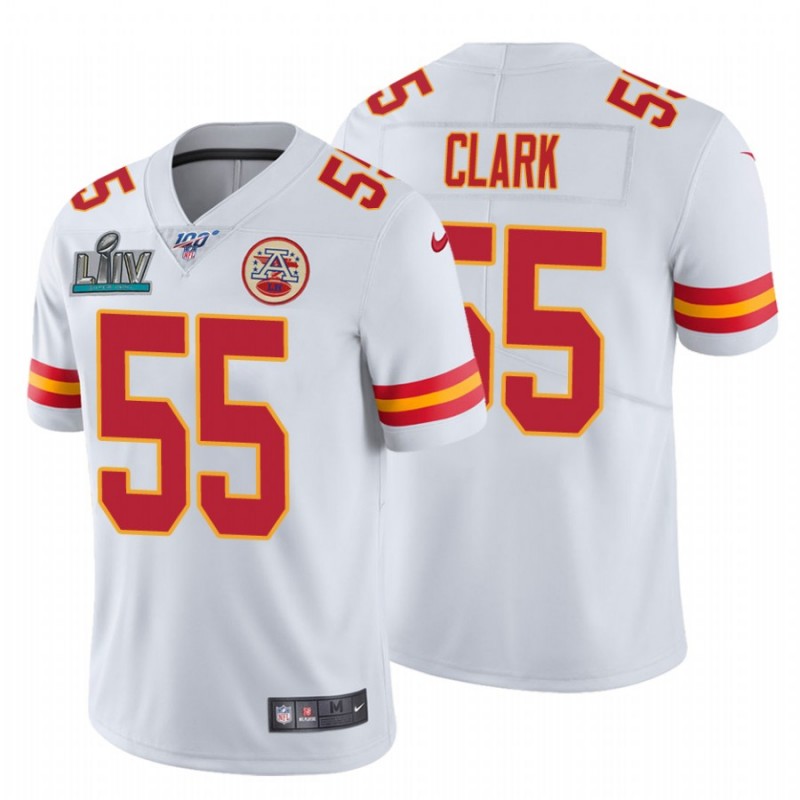 Men’S Frank Clark Kansas City Chiefs White Super Bowl Liv White Vapor Limited Jersey – All Stitched, Embroidery